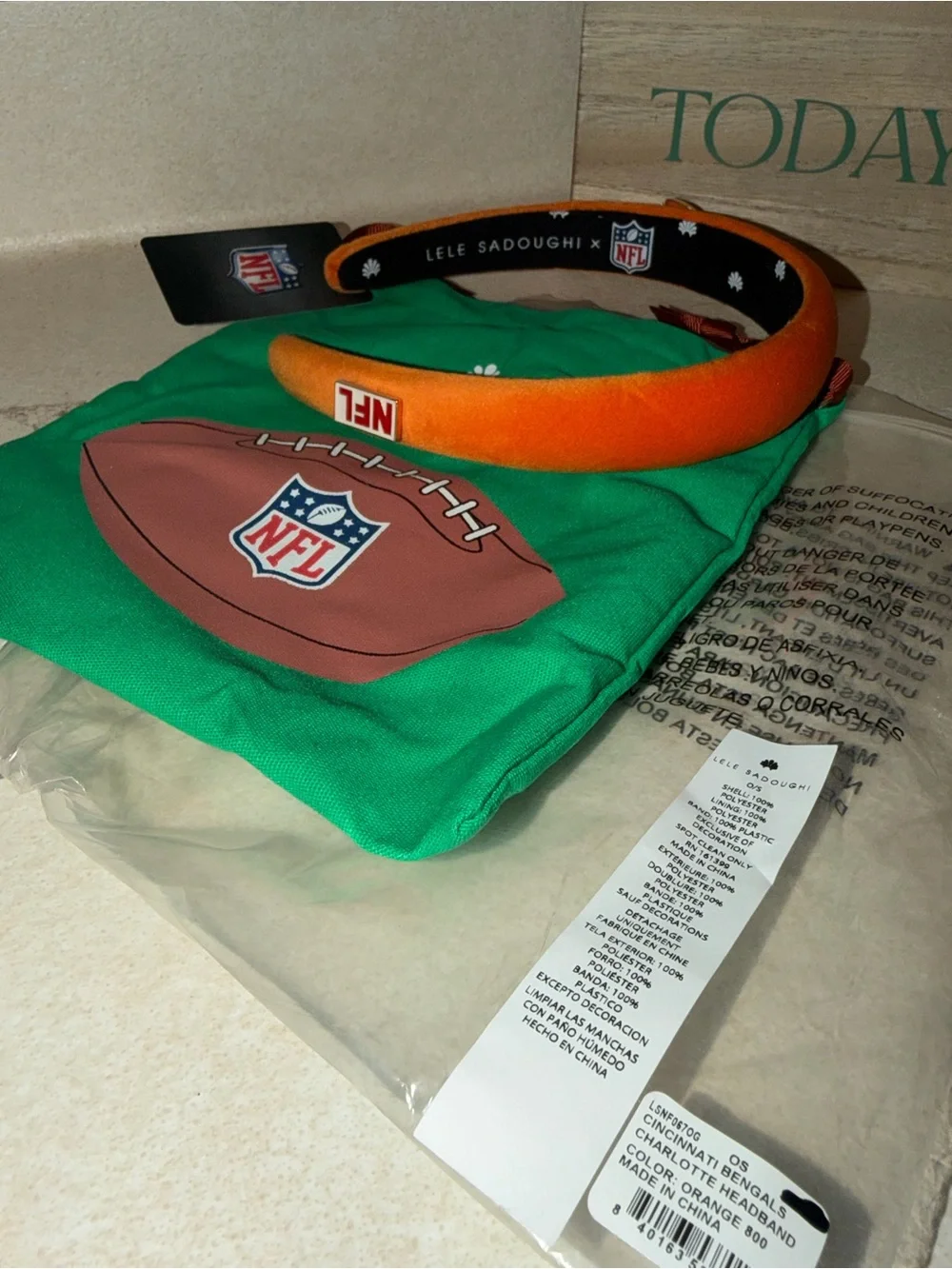 CINCINNATI BENGALS LELE SADOUGHI X NFL ORANGE CHARLOTTE HEADBAND